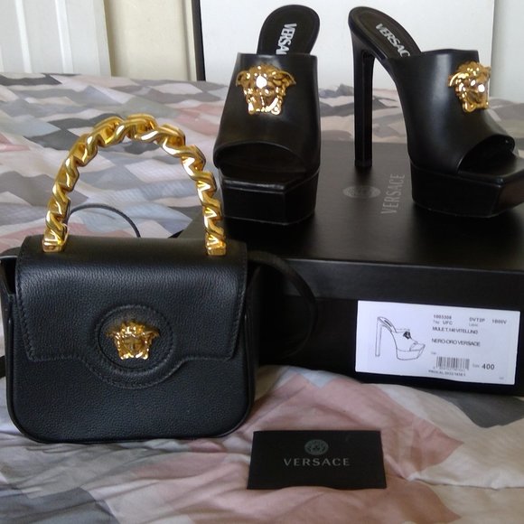 LA MEDUSA PLATFORM MULES and La Medusa Chain Crossbody Bag bundle - Picture 6 of 6